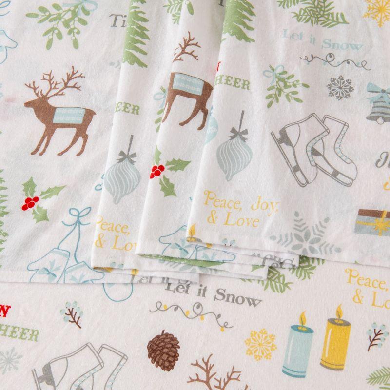 100% Cotton Holiday Flannel Sheet Set - Great Bay Home