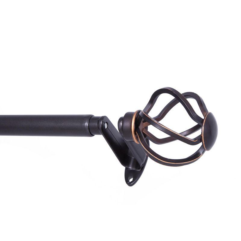 Sun Zero Cage Ball End Blackout Wrap Around Curtain Rod, Adjustable Length, 3/4" Dia. Steel Tube