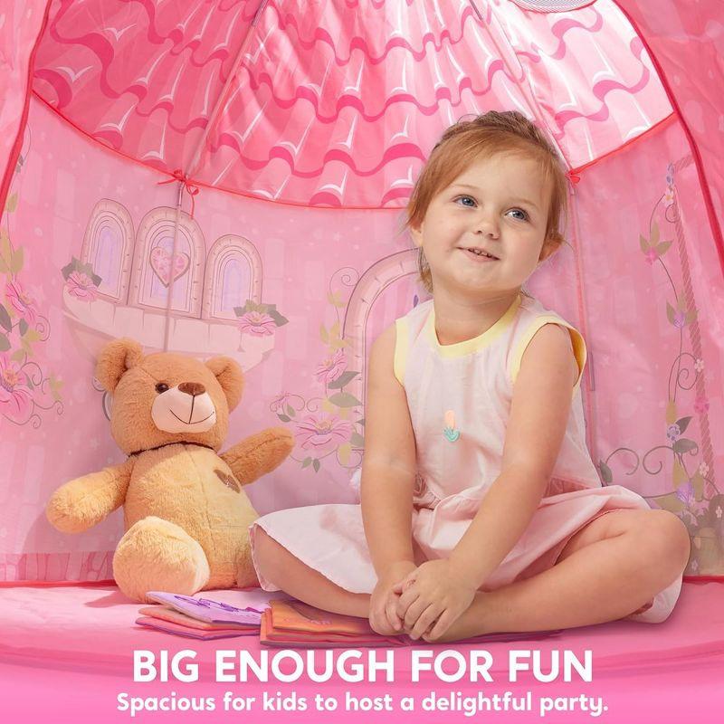 Joyfy Princess Play Tent for Girls, Pop Up Play Tent Play House for Kids Indoor Outdoor Play,  Todders Large Castle Playhouse Tent for Girls Age 1+