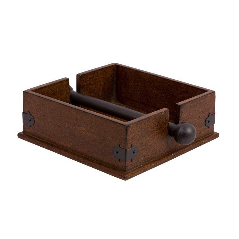 Storied Home Square Wood & Metal Dinner Napkin Holder: Freestanding, Spot Clean, Kitchen Accessory