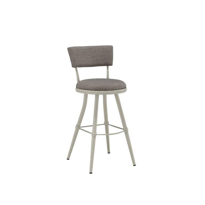 Gray Adjustable Swivel Metal Barstool with Padded Seat