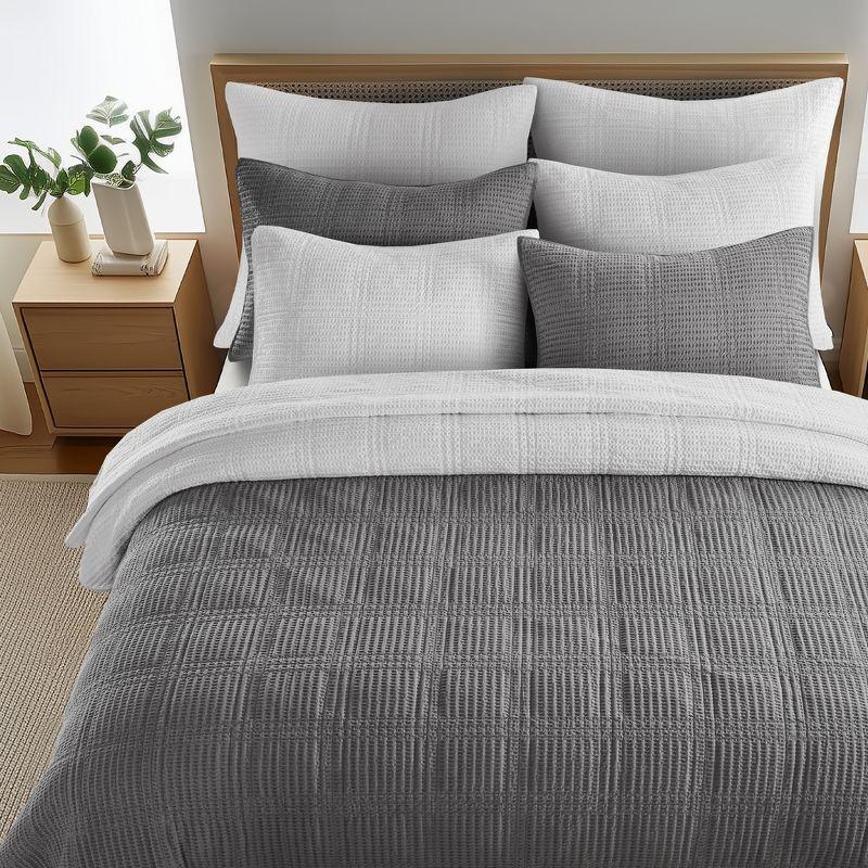 Cloud Waffle Grey Full/Queen Quilt Set - Levtex Home