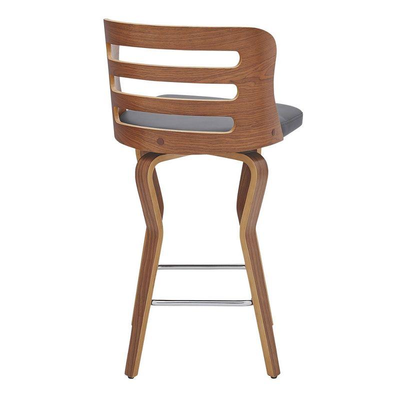 26" Verne Counter Stool with Faux Leather and Wood Finish - Armen Living