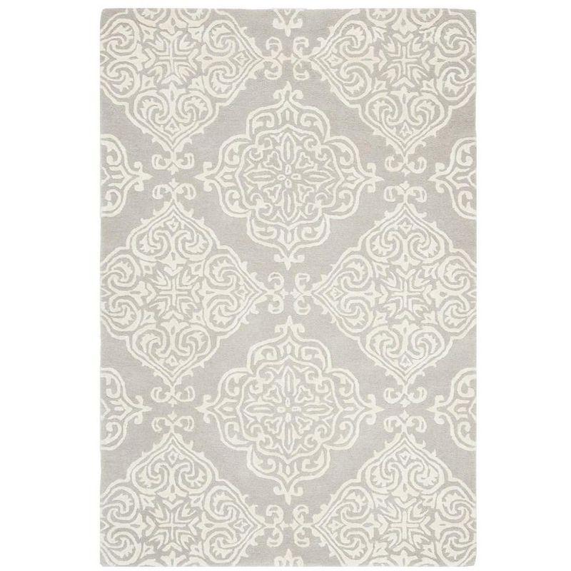 Glamour GLM568 Hand Tufted Indoor Area Rug - Silver/Ivory - 4'x6' - Safavieh