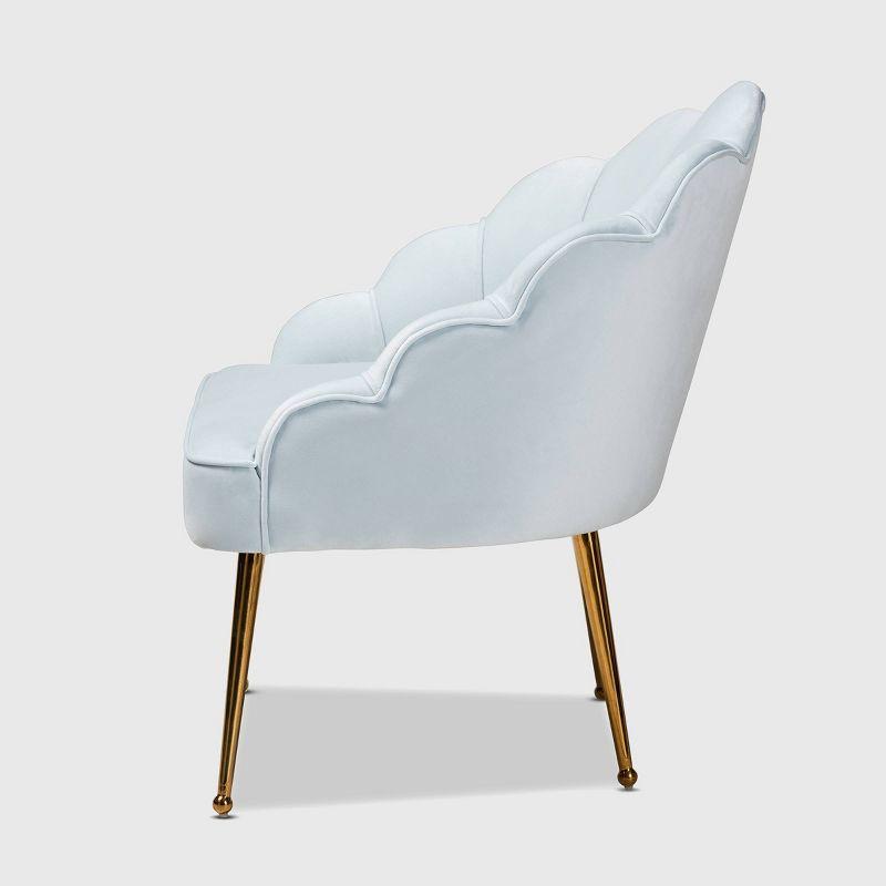 Cinzia Velvet Upholstered Seashell Shaped Accent Chair - Baxton Studio