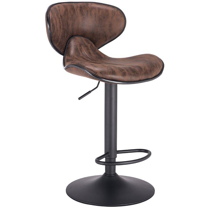 Kappa Vintage Brown Faux Leather Adjustable Swivel Barstool