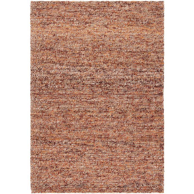 Bohemian Natural Rust Hand-Knotted Wool Area Rug - 4' x 6'