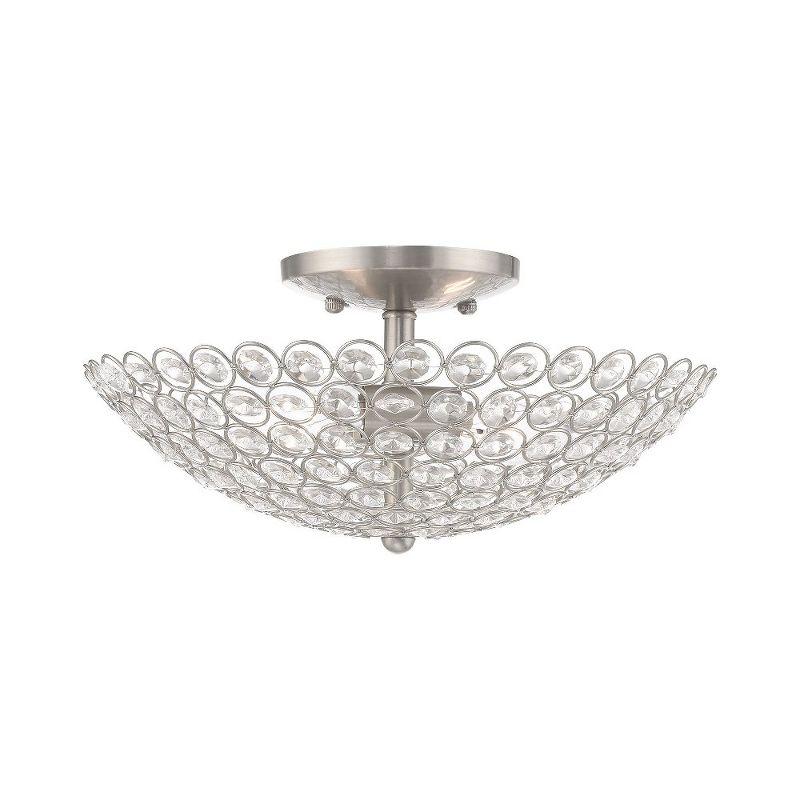 Livex Lighting Cassandra 2 - Light Semi-Flush Mount in  Brushed Nickel