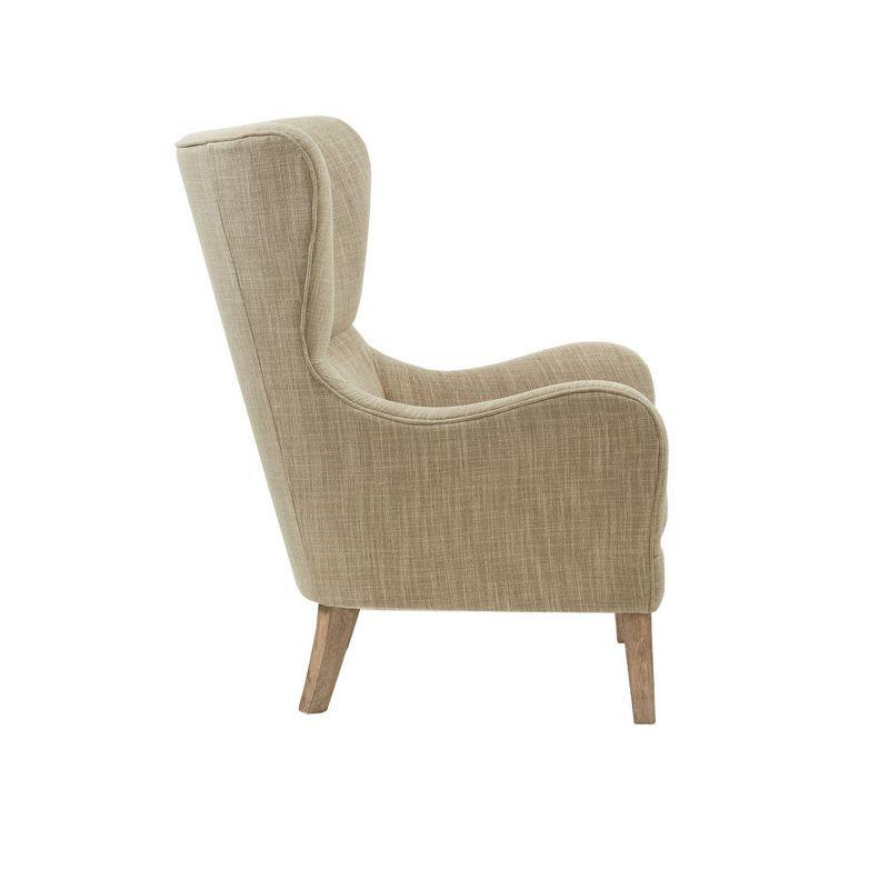 Aria Swoop Upholstered Wing Chair Taupe