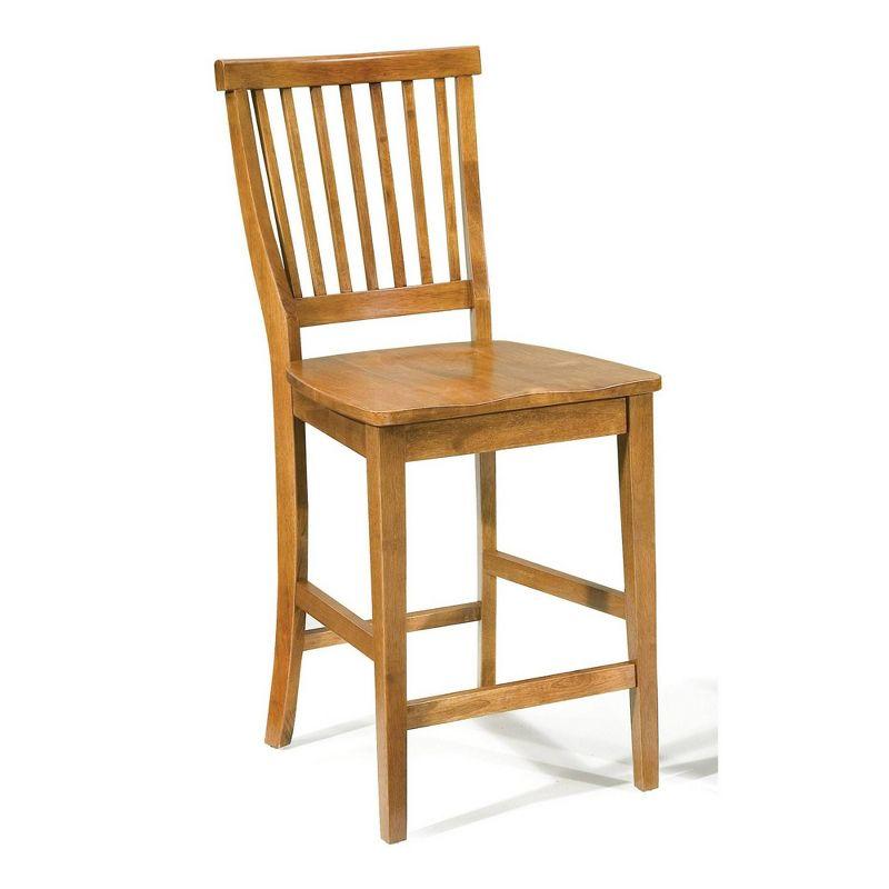 Arts and Crafts Counter Height Barstool Hardwood/Cottage Oak - Home Styles: Kitchen Island High Back Chair