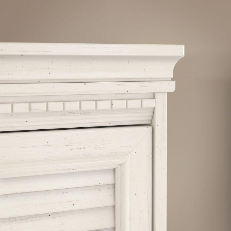 Bush Furniture 68.94" 5 Shelf Fairview Bookshelf Antique White: Modern Farmhouse Style, MDF & Laminate, Adjustable Shelves