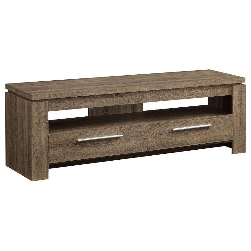 Transitional Weathered Brown TV Console with Dual Storage