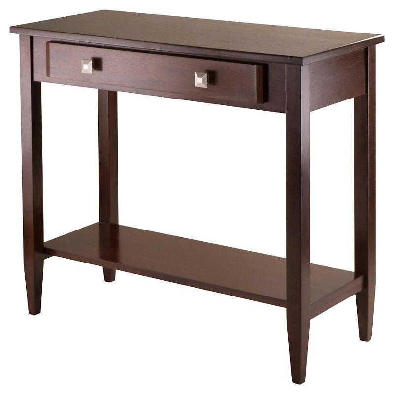 Winsome Richmond Mid-Century Modern Walnut Wood Console Table with Storage