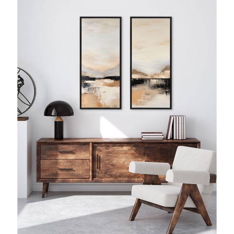 Kate & Laurel All Things Decor 18"x40" Sylvie Peaceful Landscape III Framed Canvas by Amy Lighthall Black