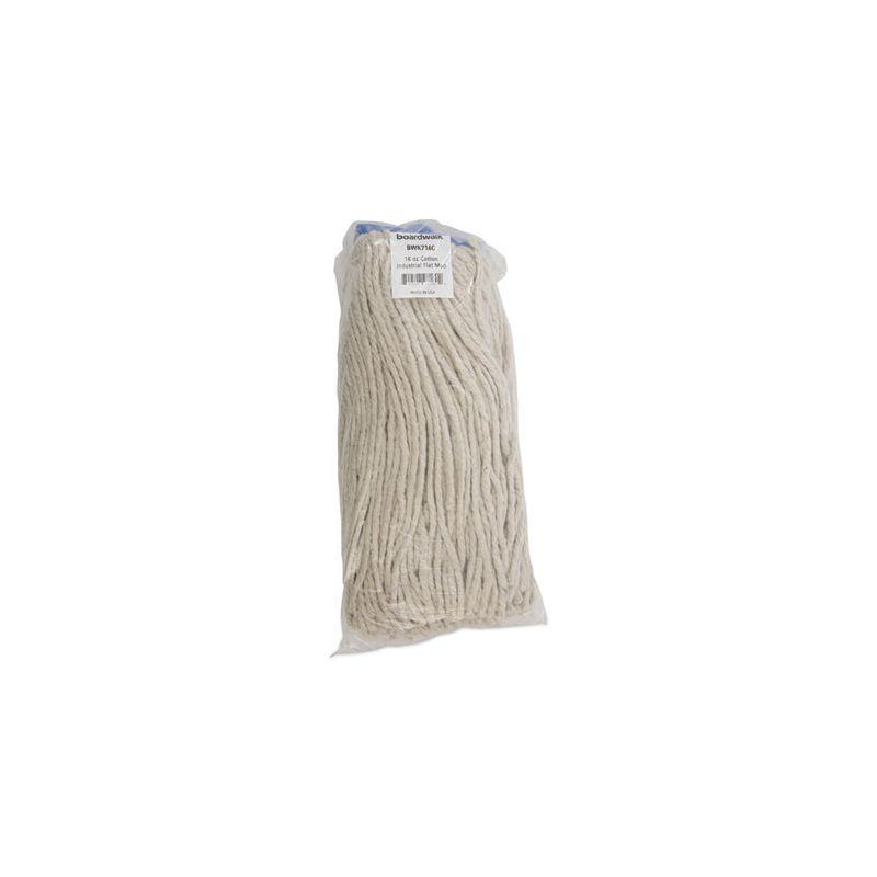 Boardwalk Cut-End Lie-Flat Wet Mop Head, Cotton, 16oz, White