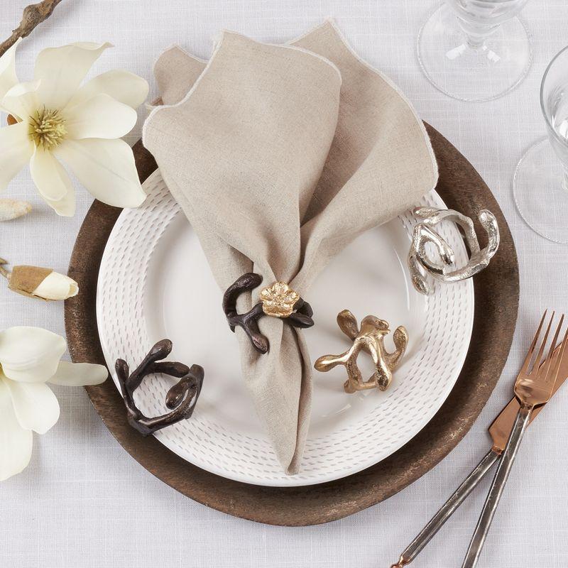 Saro Lifestyle Table Napkin Rings With Twigs Design (Set of 4)