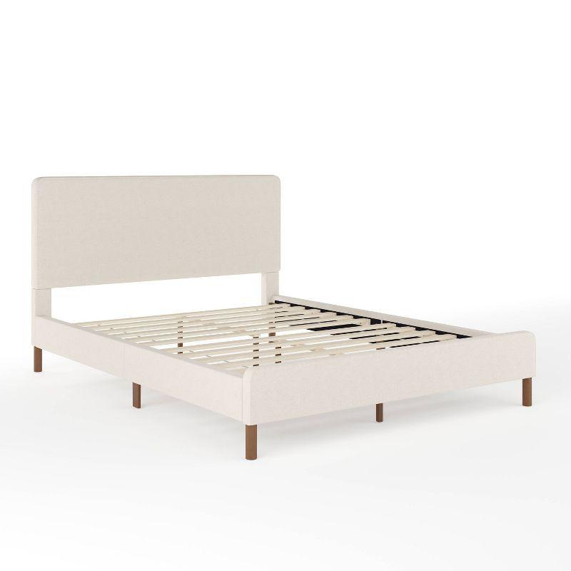 Martha Stewart Martha Stewart Britta Upholstered Platform Bed With Piped Detail Headboard