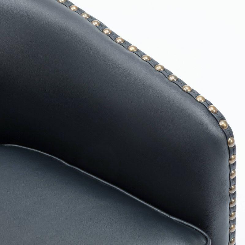 Comfort Pointe Tyler Swivel Arm Chair Midnight Blue: Upholstered, Nailhead Trim, Foam Filled, Wood Frame