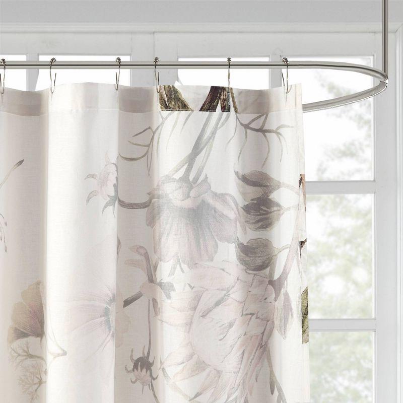 Cassandra Printed Cotton Shower Curtain