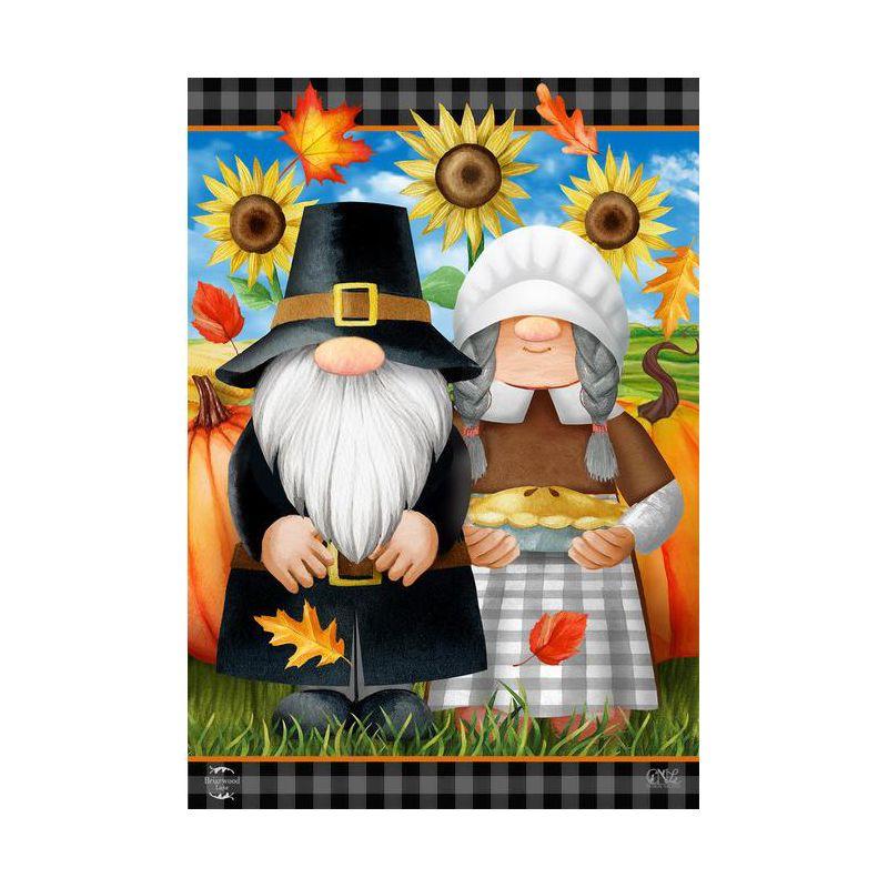 Thanksgiving Gnomes Garden Flag Sunflowers Humor 18" x 12.5" Briarwood Lane