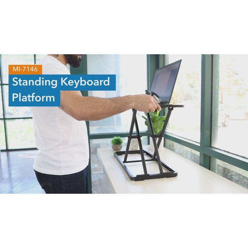 Mount-It! Height Adjustable Standing Keyboard Tray for Desktop, Sit Stand Key Board & Mouse Platform
