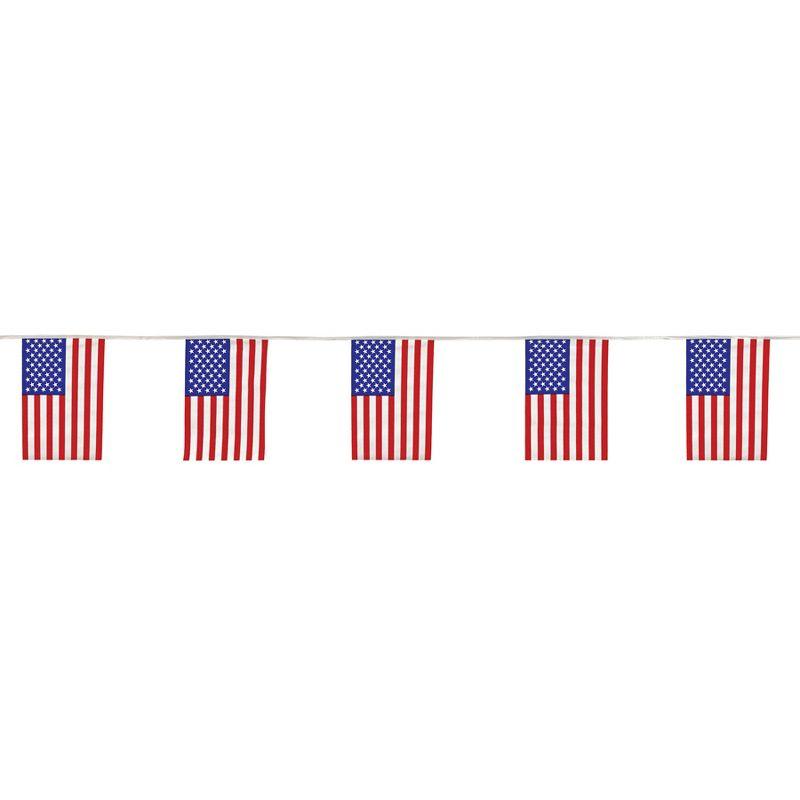 Beistle American Flag Pennant Banner, 17" x 60', (1/Pkg) Multicolored
