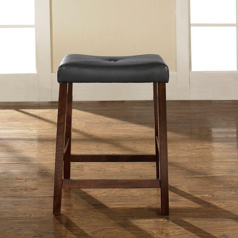 Set of 2 24" Upholstered Saddle Seat Counter Height Barstools  - Crosley