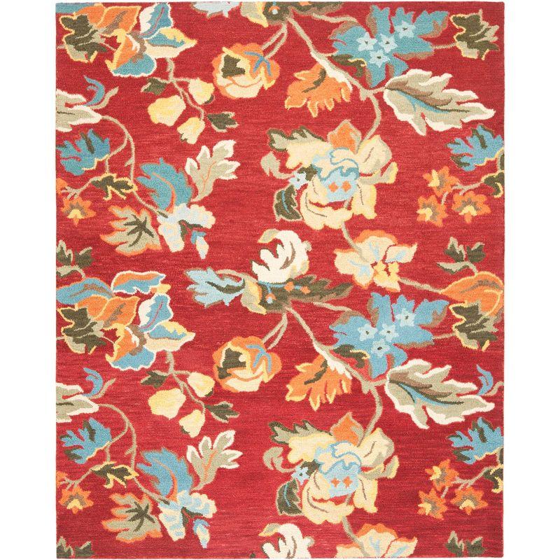 Blossom BLM672 Hand Hooked Area Rug - Red/Multi - 8'x10' - Safavieh.