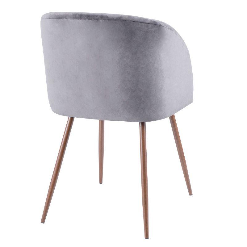 Gray Velvet Upholstered Parsons Side Chair with Metal Legs