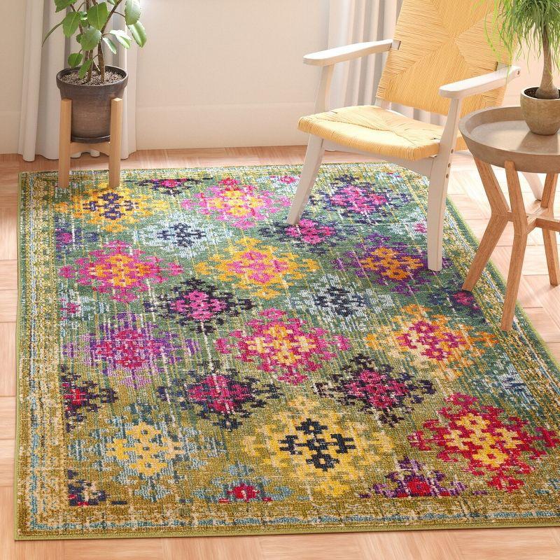 Monaco MNC244 Power Loomed Indoor Accent Rug - Green/Multi - 3'x5' - Safavieh.