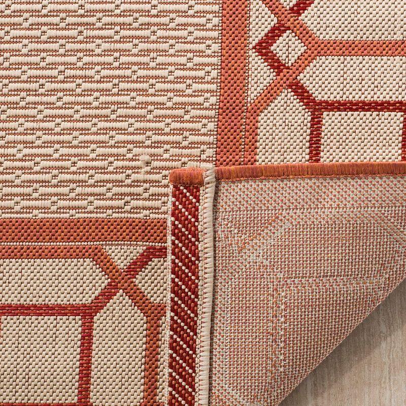 Martha Stewart Facet Border - MSR4266 - Indoor Power Loomed Area Rugs - Cinnamon Stick - 4'x5'7"