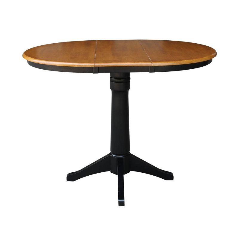 Eco-Friendly Parawood 50" Round Extendable Counter Height Dining Table