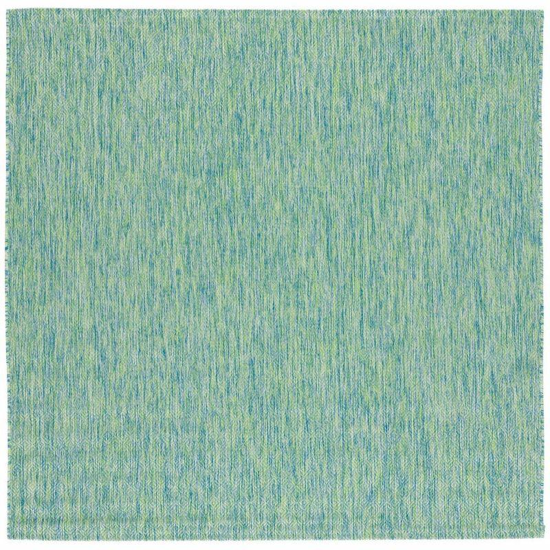 Green and Blue Square Indoor/Outdoor Area Rug