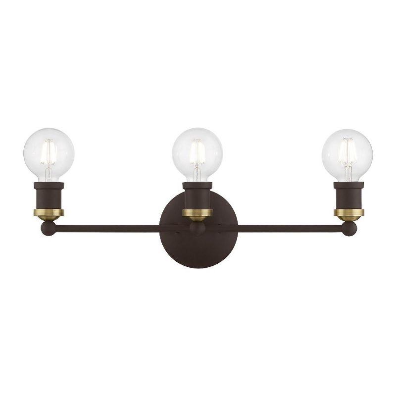 Livex Lighting Lansdale 3 - Light Vanity in  Bronze/Antique Brass