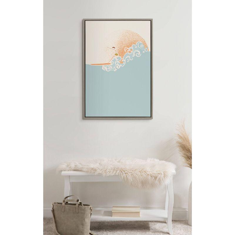 Sea Breeze Surfer Girl Framed Canvas Wall Art, 23" x 33"