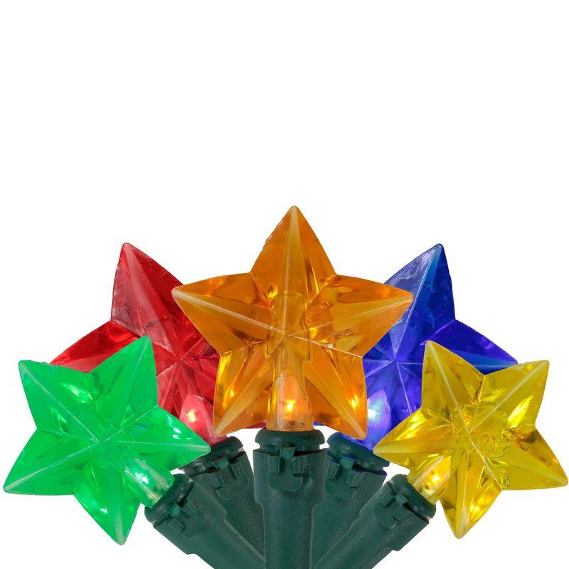 Northlight 20-Count Multi-Colored Star Shaped LED Christmas Light Set- 4.5ft, Green Wire