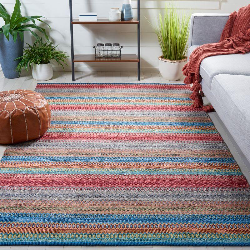 Nomadic Charm Handwoven Cotton Kilim Rug - Blue 3' x 5'