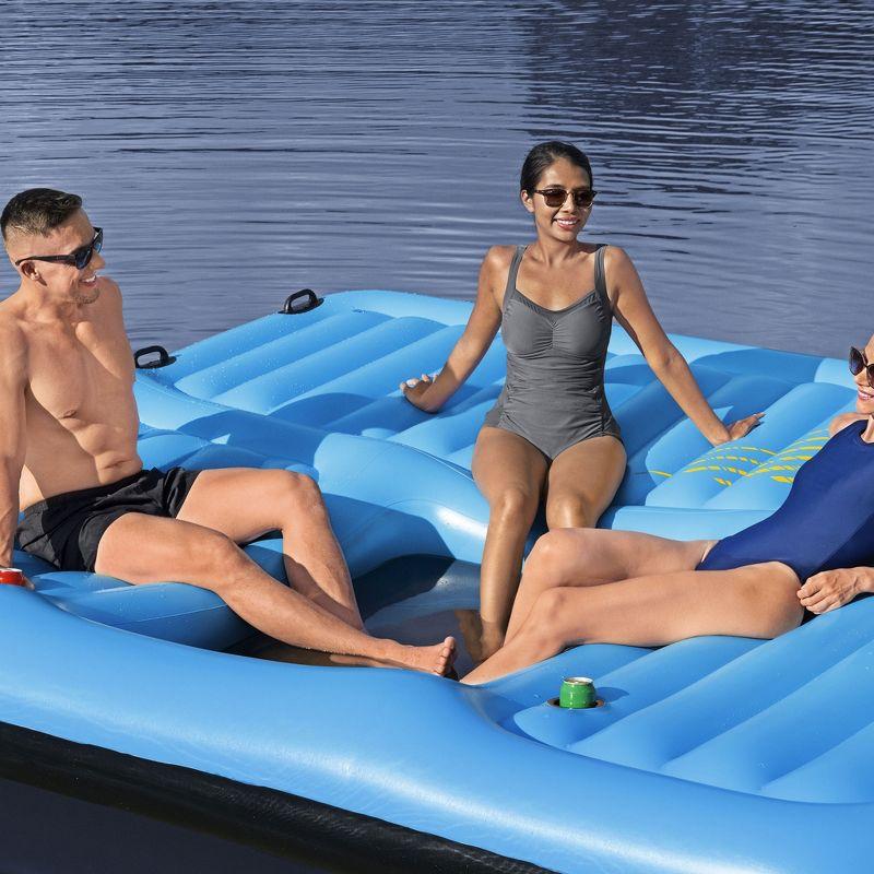 Bestway Hydro Force Detachable Summer Slide 5 Person Inflatable Activity Island with Cup Holders and Heavy Duty Handles for Easy Transport, Blue