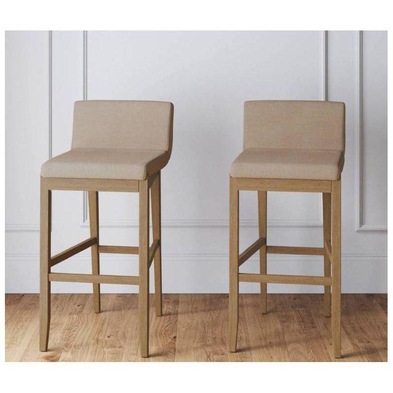 Nathan James Upholstered Wooden Stool
