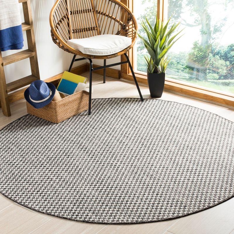 Eclipse Black 5'3" Round Synthetic Easy-Care Area Rug