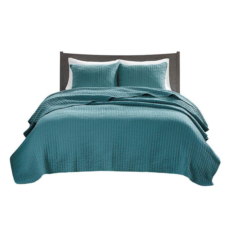 Madison Park Barwick Reversible Solid 3 Piece Quilt Set