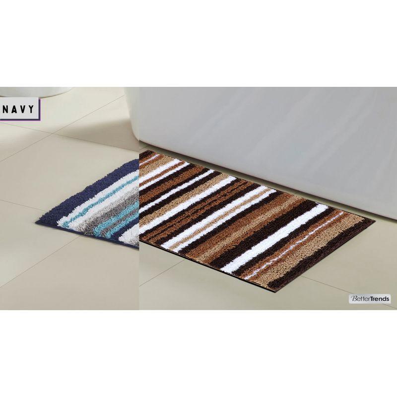 Luxurious 24" x 36" Blue & Gray Polyester Tufted Bath Rug