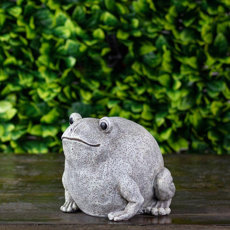 Gray and Off-White Pudgy Frog Garden Statue