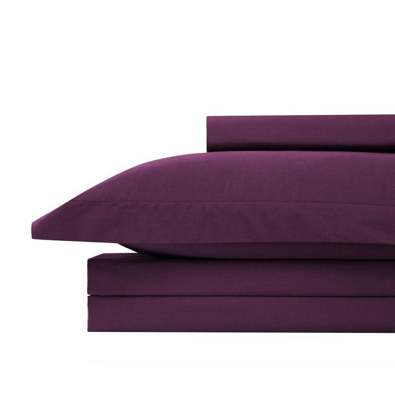 Purple Ultra-Soft Microfiber Full/Queen Duvet Cover Set with Shams