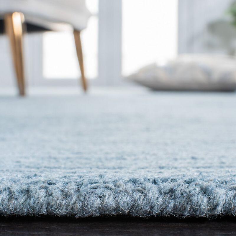 Handmade Blue Square Tufted Wool-Viscose 6' Area Rug