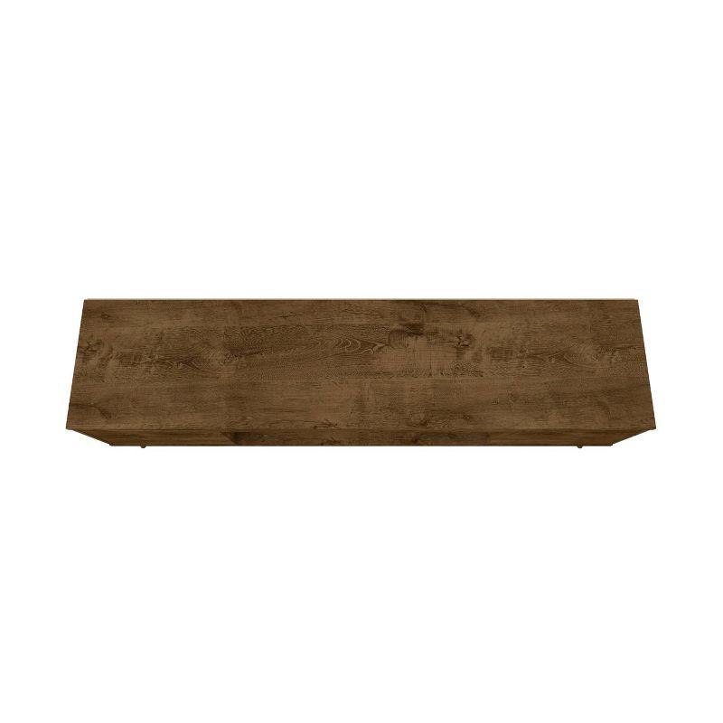 Bradley TV Stand for TVs up to 60" Rustic Brown - Manhattan Comfort: Mid-Century Modern Entertainment Center