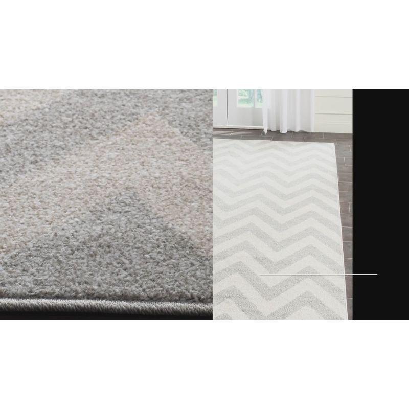 Navy and Beige Chevron Pattern Rectangular Rug