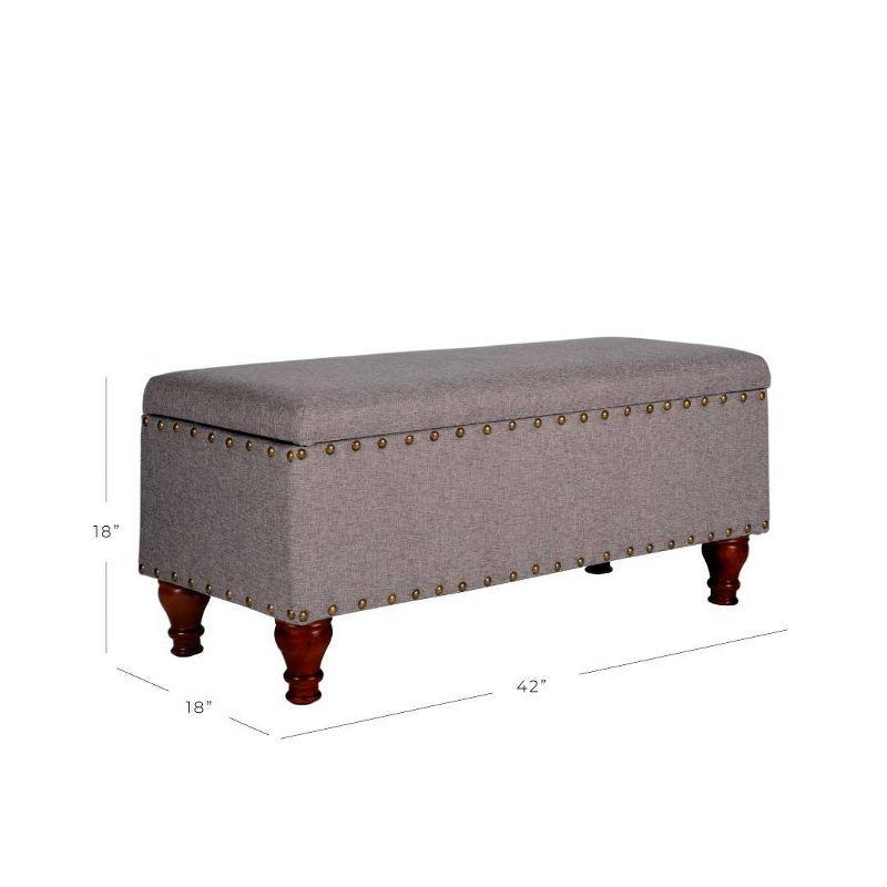 Large Storage Bench with Nailhead Trim - HomePop