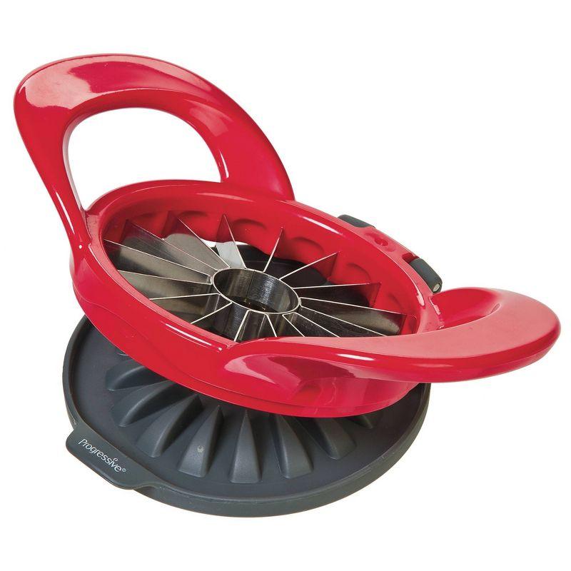 Prepworks Thin Apple Slicer: Stainless Steel Fruit & Mandolin Slicer, Dishwasher-Safe, Red
