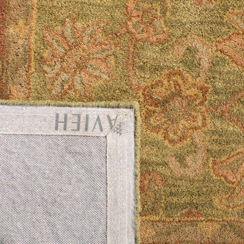 Golden Jaipur Green and Rust Wool Handmade Area Rug